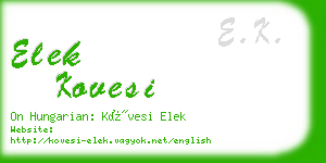 elek kovesi business card